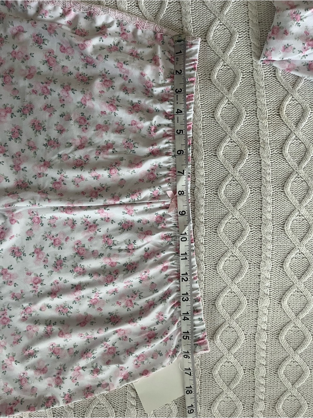 Laura Ashley “Pink Roses” Floral Lace-Trim Sleep Set, Cami & shorts Size Large - Picture 4 of 16
